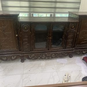 Kệ Tủ Tivi gỗ tự nhiên chạm khắc hoa văn